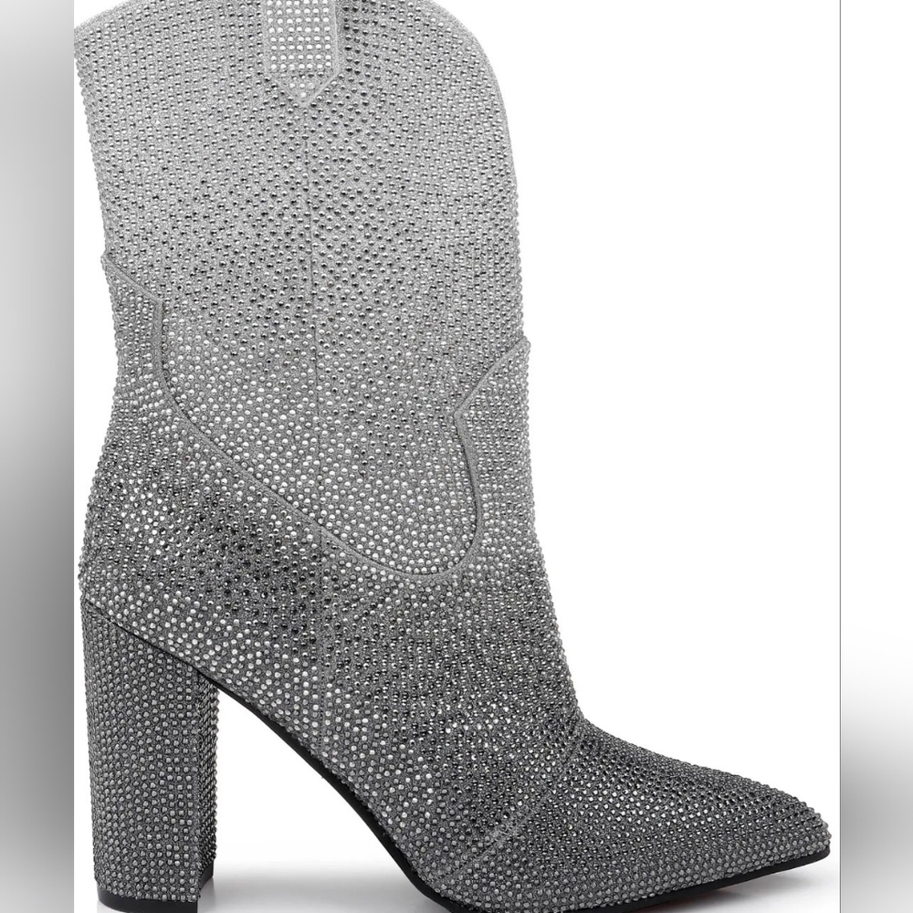 Daniel Diamond-NWT-Rhinestone ombré Elegant Silver Women's Cowboy Boots-